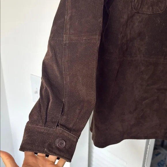 Men's Brown suede  Jacket - Picture 4 of 4